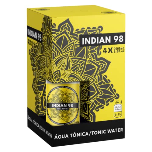 INDIAN 98 Tónica Caja 4 X 200ml es más que una tónica, de sabor suave y sutil aroma cítrico natural, tiene un toque único, guardando el secreto de su originalidad