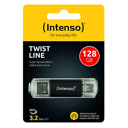 Intenso Twist Line 128 GB - Dual Memoria Flash USB 3.2 Gen 1x1, USB-C & USB-A, 70MB/s