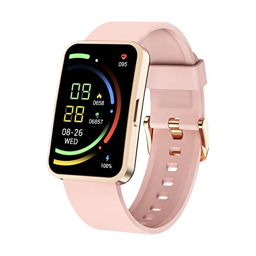 IOWODO R5 Reloj Inteligente Mujer,Pulsera de Actividad con Oxígeno en Sangre (SpO2),1.57'' Smartwatch Impermeable IP68 con Monitor de Frecuencia Cardíaca,Sueño Podómetro y Calorías para Andriod y iOS