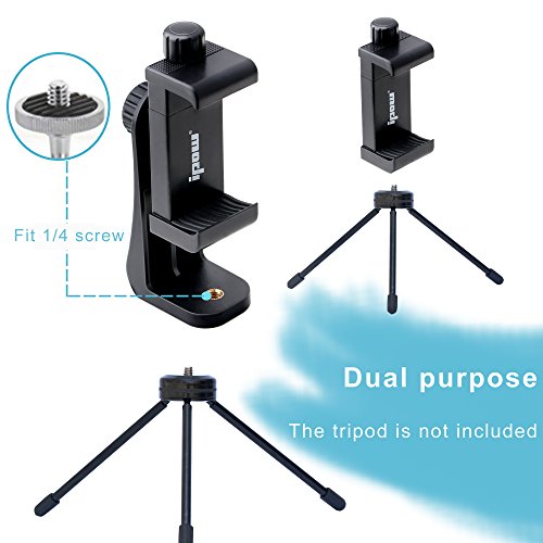 Ipow Adaptador para trípode Soporte Universal, Trípode Selfie Stick Monopod con cabeza de tornillo estándar de 1/4 "-20, Soporte para iPhone Samsung Huawei y Más