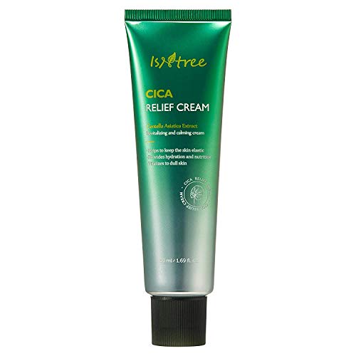 ISNTREE Cica Relief Cream 1.69 fl. oz, crema revitalizante y calmante con extracto de centella asiática y EGF