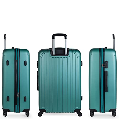 ITACA - Maleta de Viaje Grande XL Rígida 4 Ruedas Trolley 76 CM de Abs. Dura Extensible Y Ligera. Gran Capacidad. Estudiante Y Profesional. Candado Integrado. t71570, Color Aguamarina