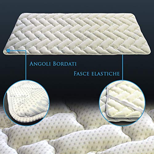 ITALYMATERASSI Topper Vitality H6 cm Memory Foam, corrector para colchón supertranspirable gracias al innovador tejido hipoalergénico, colchón individual 95 x 200 cm