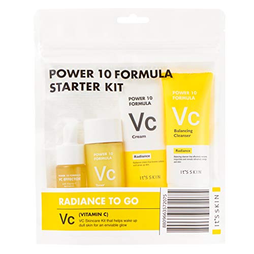 It'S SKIN Power 10 Formula VC Starter Trial Kit (Espuma limpiadora 1.18 oz. + Toner 1.75 oz. + Suero Effector 0.4 oz. + Crema 1.18 oz.)