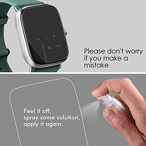 ivoler 6 Piezas Protector de Pantalla para Amazfit GTS 2 Mini/Amazfit Bip U/Amazfit Bip U Pro, [Cobertura Completa] [líquida Instalar] [No Burbujas] HD Transparente TPU Suave láminas Protectora