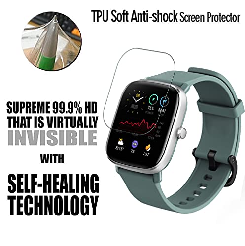 ivoler 6 Piezas Protector de Pantalla para Amazfit GTS 2 Mini/Amazfit Bip U/Amazfit Bip U Pro, [Cobertura Completa] [líquida Instalar] [No Burbujas] HD Transparente TPU Suave láminas Protectora