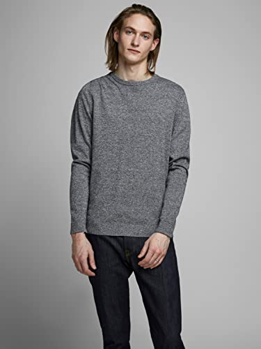 Jack & Jones Jjebasic Knit Crew Neck Noos Suéter, Gris (Jet Stream), L para Hombre