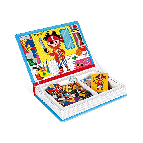 Janod - Magneti'Book - Juego Educativo Magnético Niños 36 Piezas - Aprendizaje Motricidad Fina e Imaginación - Desde 3 años de edad, J02719