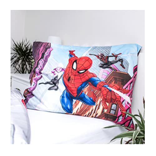 Jerry Fabrics F - Juego de cama - Spider Man - Marvel - 2 piezas - Niño - Funda nórdica - Reversible - 140 x 200 - Funda de almohada - 70 x 90 cm - 100% poliéster