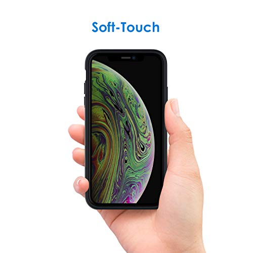 JETech Funda de Silicona Compatible iPhone X, iPhone XS, 5,8", Sedoso-Tacto Suave, Cubierta a Prueba de Golpes con Forro de Microfibra (Negro)