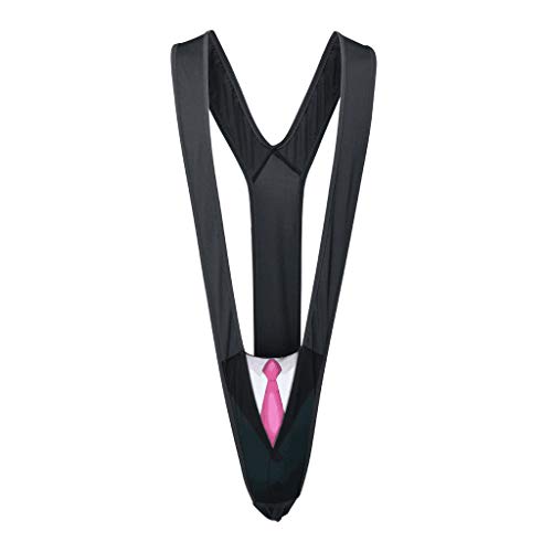 JFAN Tanga para Hombre Sexy Suspensorios Cuello en V Profundo Caballero Corbata Mankini …