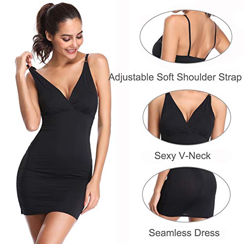 Joyshaper Vestido Moldeador de Mujer Ropa Interior con Tirantes Ajustables Full Slips Control Dress Combinación Moldeadora sin Costuras