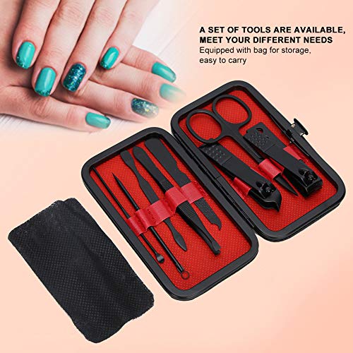 Juego de cortaúñas, juego de herramientas de manicura profesional de 8 piezas, kit de cuidado de uñas, kits completos de aseo para hombres y mujeres