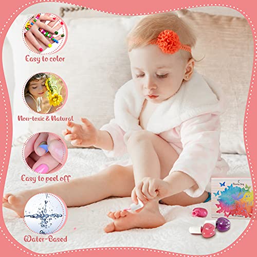 Juego de esmaltes de uñas para niñas, Eleanore's Diary 16PCS Esmalte de uñas desgarrable, Kit de Manicura no tóxico con Limas de uñas, Separador, Pegatinas de uñas, Regalo para niñas Mayores de 3 años