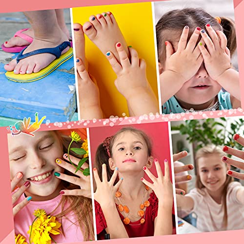 Juego de esmaltes de uñas para niñas, Eleanore's Diary 16PCS Esmalte de uñas desgarrable, Kit de Manicura no tóxico con Limas de uñas, Separador, Pegatinas de uñas, Regalo para niñas Mayores de 3 años