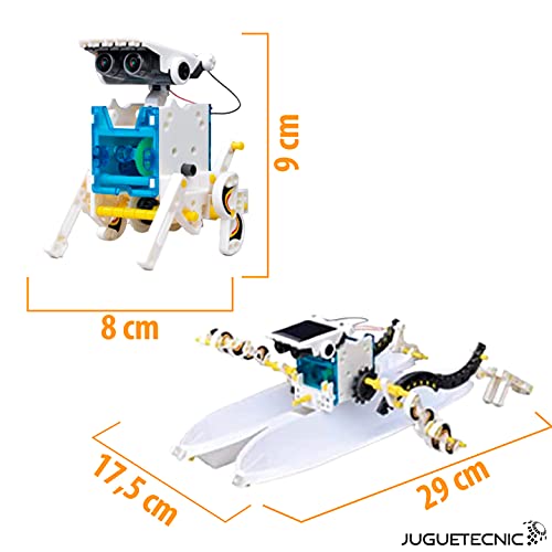 JUGUETECNIC │ Kit de robótica para niños 13 Modelos en 1 │ 80 Piezas de robótica educativa │ Juguete Solar Original y Divertido para Pasar un Agradable rato en Familia