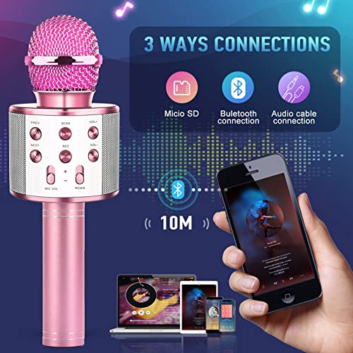 Juguetes para Niñas 4-15, Micrófono Wireless Bluetooth Regalos para Niños de 3 a 12 Años Juguetes Chicos 3-12 Años Regalos Chicos 3-12 Años