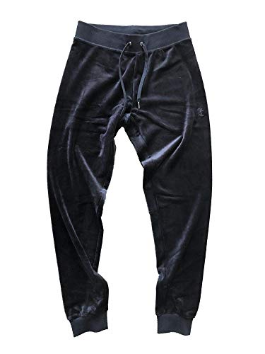 JUICY Pantalones de chándal Couture Cuffed Jogger de terciopelo negro Negro S