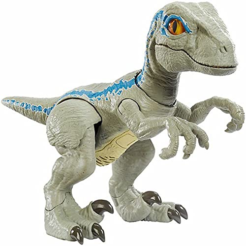 Jurassic World Baby Blue Dino Velociraptor, dinosaurio de juguete (Mattel GFD40)