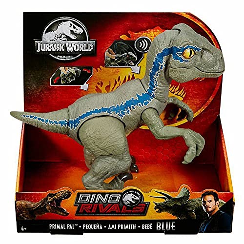 Jurassic World Baby Blue Dino Velociraptor, dinosaurio de juguete (Mattel GFD40)