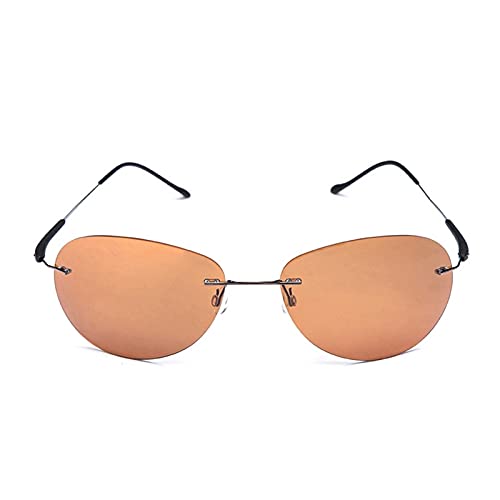 JUSTPENGHUI Gafas de Sol de Moda Gafas de Sol polarizadas ultraligeras de Titanio Gafas de Sol sin Risa Gafas de Sol de niña de niño (Lenses Color : Tea Lens)