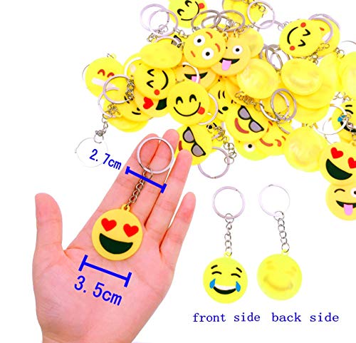 JZK 50 x Llavero Emoji llaveritos Emoticon Colgante decoración Bolsos Mochilas y Llaves regalitos Regalo Fiesta cumpleaños Navidad favores Boda para niños Adulto