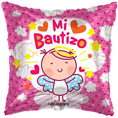 Kaleidoscope Mi Bautizo Angelita Baptism Foil Mylar Balloon, 5 Piece