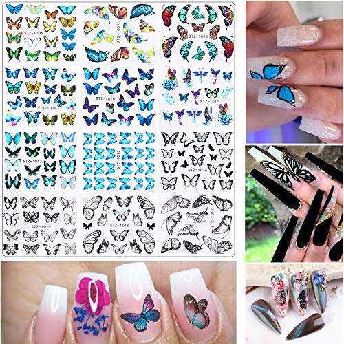 Kalolary 30 Hojas Pegatinas al Agua para Uñas Decorativas Pegatinas Uñas Transferencia Agua Nail Art Stickers Calcomanías Uñas Etiquetas Engomadas para DIY Decoración Arte de Uñas