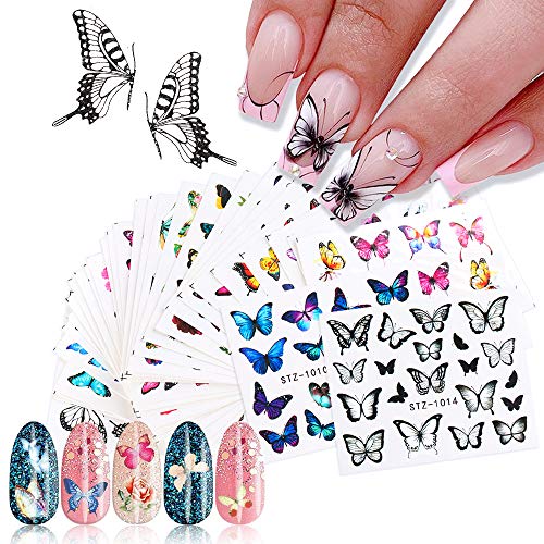 Kalolary 30 Hojas Pegatinas al Agua para Uñas Decorativas Pegatinas Uñas Transferencia Agua Nail Art Stickers Calcomanías Uñas Etiquetas Engomadas para DIY Decoración Arte de Uñas