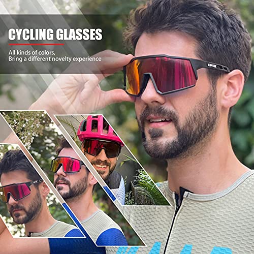 KAPVOE Gafas de Ciclismo Polarizadas con 4 Lentes Intercambiables TR90 Gafas de Sol Deportivas Mujeres Hombres Running MTB Bicicleta Accesorios 01