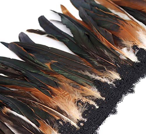 keland Bufanda de plumas naturales para mujer, para Halloween, Shrug, poncho negro (marrón)