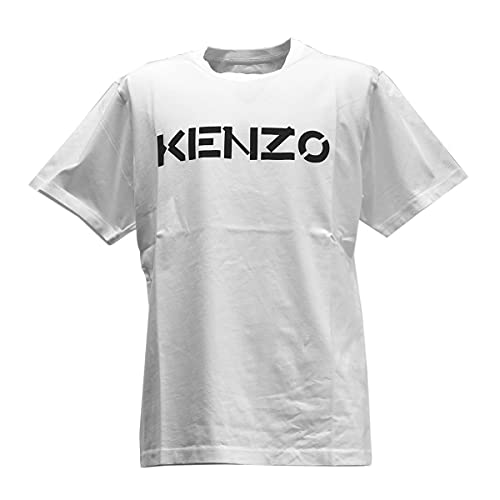 Kenzo - Camiseta con logotipo clásico para hombre, 100% algodón orgánico, talla pequeña, color blanco, blanco, M corto