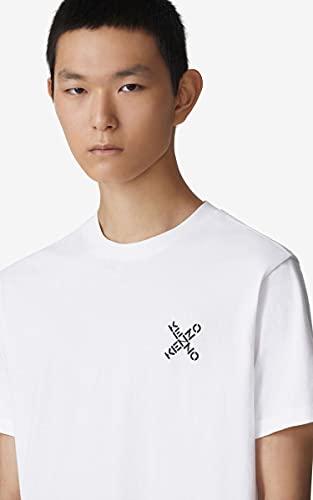 Kenzo - Camiseta deportiva para hombre, color blanco roto, 100% algodón, talla pequeña, talla pequeña blanco hueso M corto