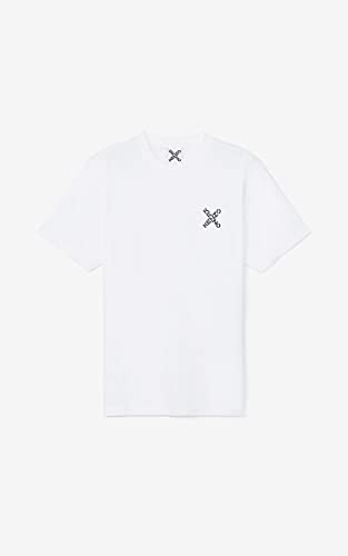 Kenzo - Camiseta deportiva para hombre, color blanco roto, 100% algodón, talla pequeña, talla pequeña blanco hueso M corto