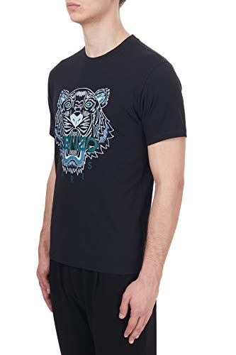 Kenzo Camiseta Tiger Negro Hombre Tigre 100% algodón (Talla Ajustada) (S)