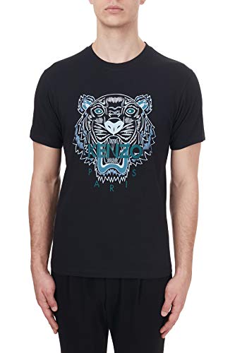 Kenzo Camiseta Tiger Negro Hombre Tigre 100% algodón (Talla Ajustada) (S)