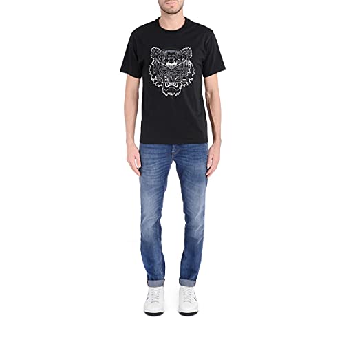 Kenzo Camiseta Tiger para hombre, color negro, tigre, gris, Negro , M corto