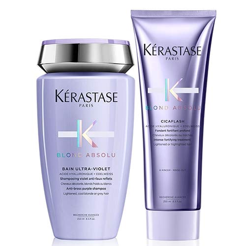 Kérastase - Blond Absolu - Bain Ultra-Violet - Juego de champú Bain Ultra-Violet 250 ml y acondicionador Cicaflash 250 ml