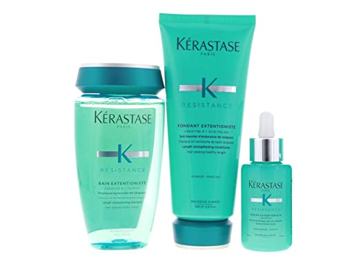 Kerastase Resistance Bain Extentioniste 8.5 oz, extentioniste de fondant 6.8 oz & Serum Extentioniste 1.7 oz