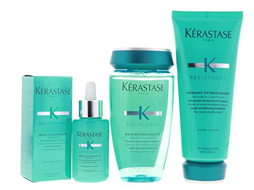 Kerastase Resistance Bain Extentioniste 8.5 oz, extentioniste de fondant 6.8 oz & Serum Extentioniste 1.7 oz