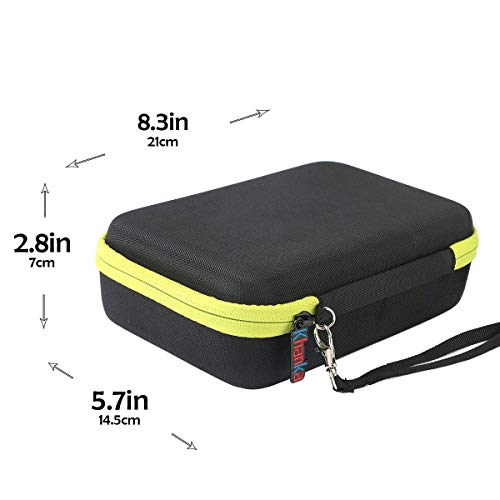 Khanka Hart Bag Funda protectora para OneBlade Pro Cara + cuerpo QP6520 / 30 QP6510 / 20 QP6620 / 30 Estuche Etui para recortadora de barba (Cremallera amarilla)