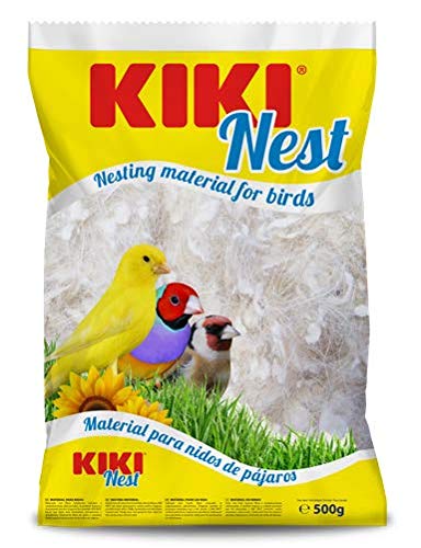 Kiki-pro - Kiki Nest, Pelo de Cabra Blanco para nidos de pájaros, 500 gr