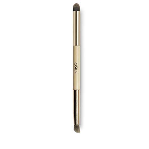 KIKO Milano Green Me Double Eye Brush | Pincel de ojos de doble punta para sombras y delineadores de ojos