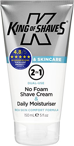 King of Shaves 2-in-1 Shaving Cream & Face Moisturiser for Men Shave Care | TWIN-PACK | Shaving Cream for Men | Shaving Kit for Men | Shaving Soap | Shave Cream