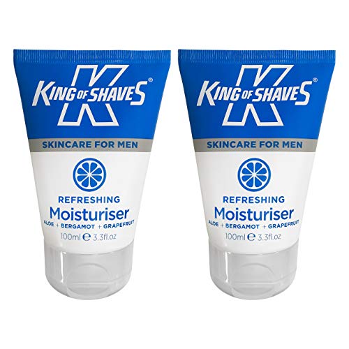 King of Shaves Refreshing Moisturiser for Men 100ml | TWIN-PACK | Mens Skincare | Skin Care Products | Moisturiser for Men | Mens Face Moisturizer | Mens Moisturizer | Moisturizer for Face