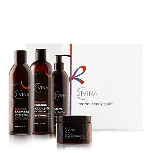 Kit Revitalizante Suavizante para cabello ondulazo y rizo Natural&Amazing de DIVINA BLK, 4 productos incluidos, tratramiento completo revitalizante