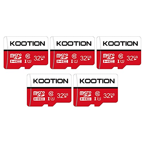 KOOTION Tarjeta SD 32GB Lote 5 Micro SD Card 32G Clase 10 Tarjetas de Memoria Micro SDHC（U1 y A1） Tarjeta MicroSD Memory Card 32 Giga 5 Pack con Adaptador para Telefonos,Cámara,Gopro