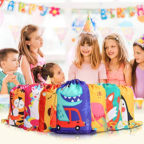 kramow 10Pack Bolsas de Cuerdas para Infantil,Mochila con Cordón Niños Bolsas Regalo Cumpleaños Deporte Gimnasio Backpack para Niños Niñas Fiesta de Cumpleaños Regalos