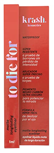 KRASH KOSMETICS Eyeliner Líquido To Die For - Gay Bff, Rojo, 10 Gramo