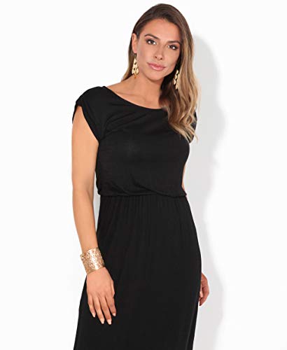 KRISP Vestido Mujer Tallas Grandes Largo Barato Casual Ibicenco De Día Ropa Hippie Online Ofertas, (Negro (3269), 36 EU (08 UK)), 3269-BLK-08